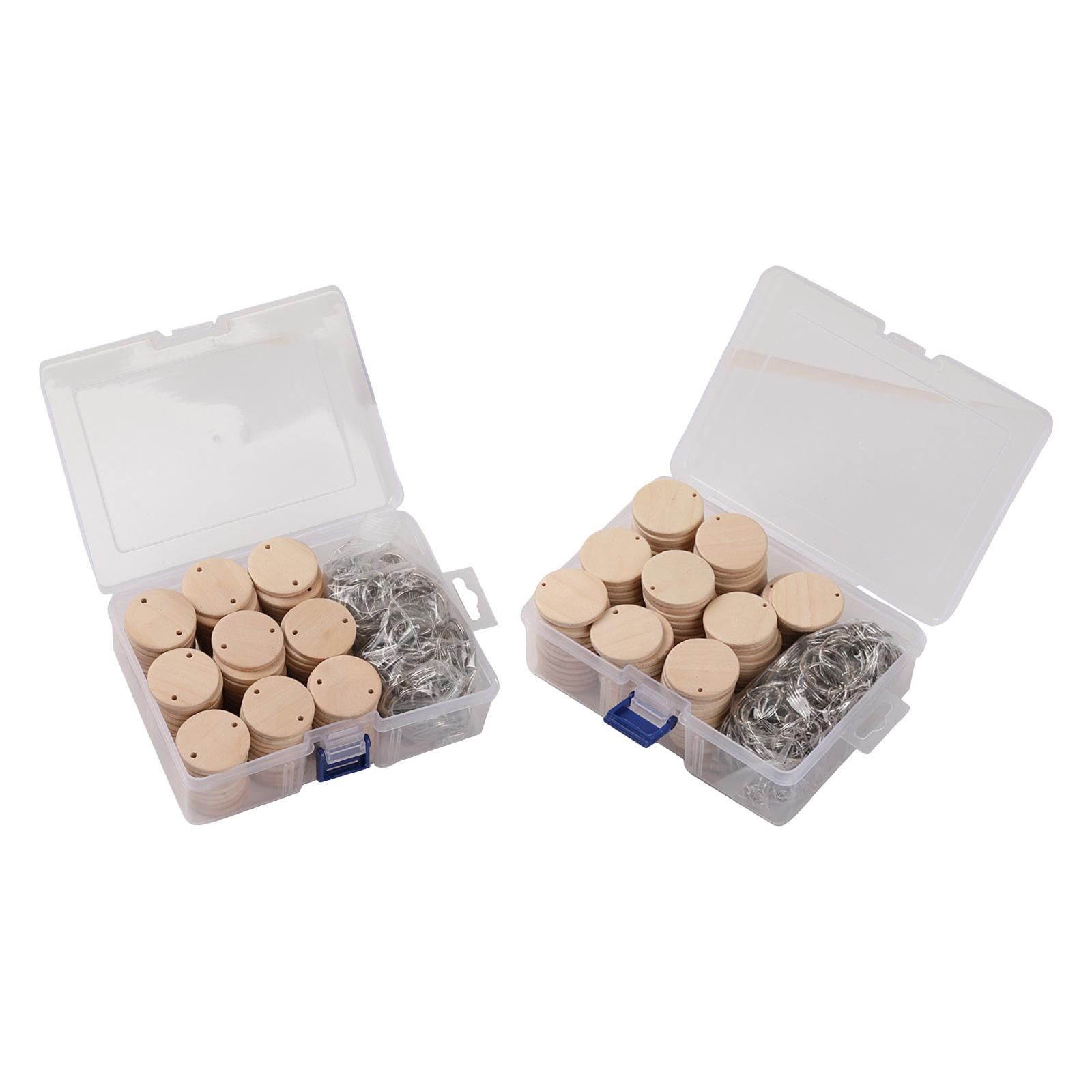 Wood Ring Blank - 100 discos de madera para llaveros,